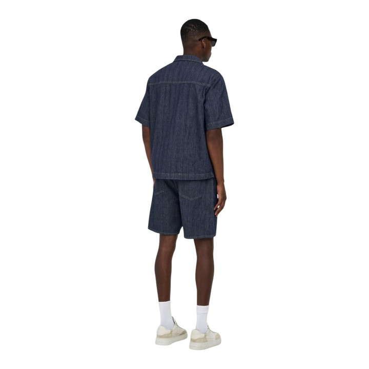 Only & Sons pantalón corto de hombre en denim azul oscuro vista posterior