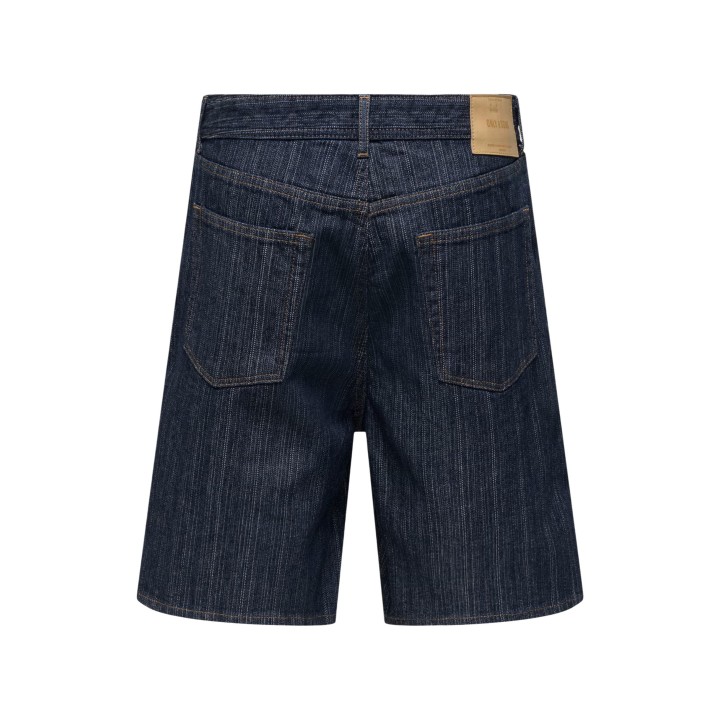 Only & Sons pantalón corto de hombre en denim azul oscuro detalle posterior