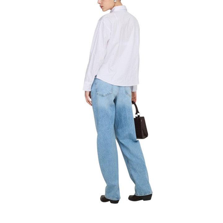 Jacqueline de Yong camisa de mujer blanca con lazo vista posterior