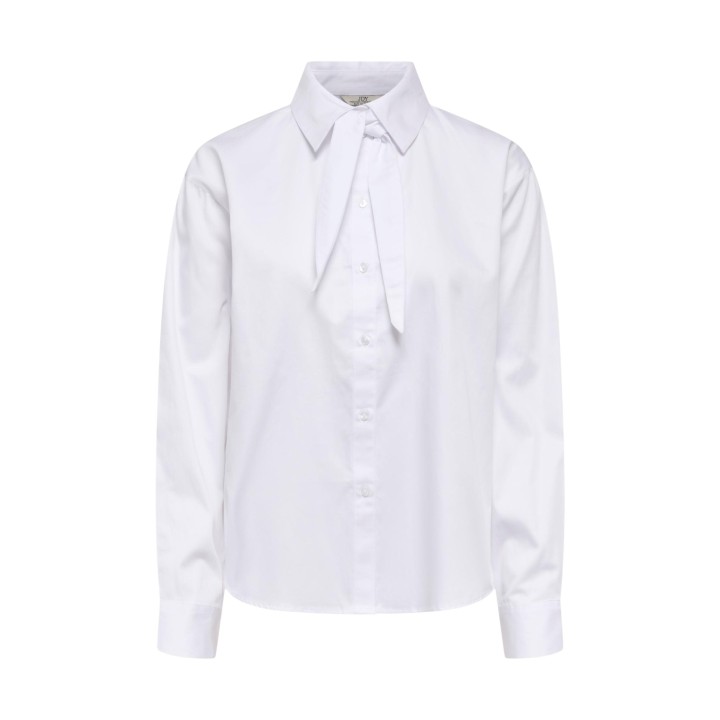 Jacqueline de Yong camisa de mujer blanca con lazo vista frontal