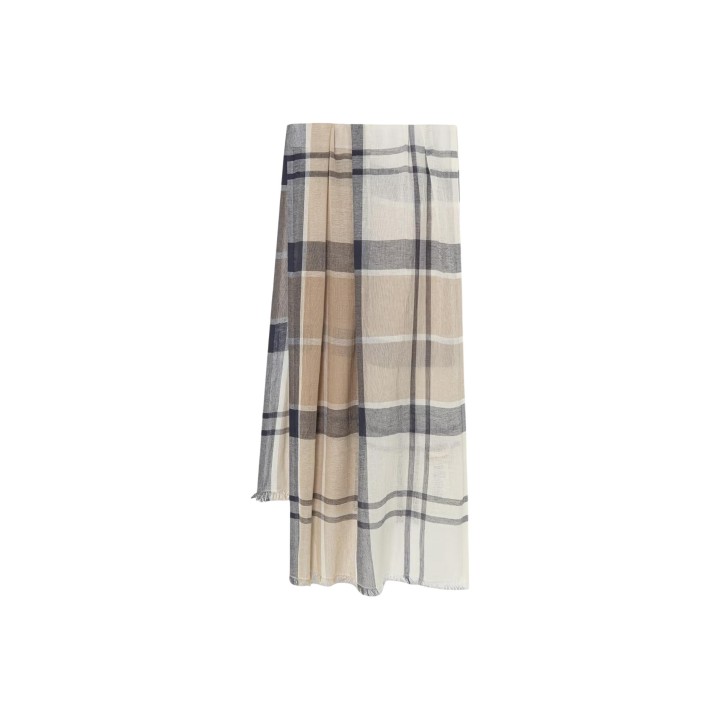 Barbour pashmina de mujer Abigail Tartan LSC0442 color crema vista frontal