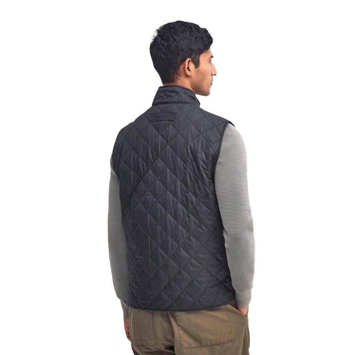 Barbour New Lowerdale MGI0245 chaleco de hombre azul oscuro acolchado vista posterior