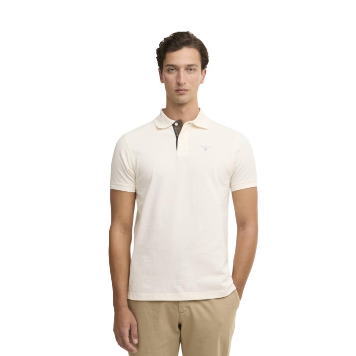Barbour polo de hombre Tartan Pique MML0012 color crema vista frontal