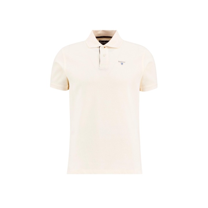Barbour polo de hombre Tartan Pique MML0012 color crema vista frontal de la prenda