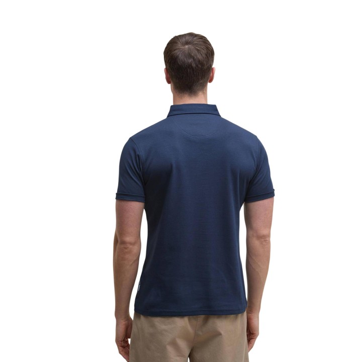 Barbour polo de hombre azul oscuro MML1496 vista posterior