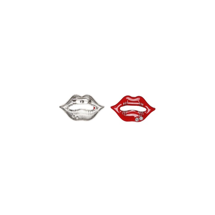 I am broche roja para mujer Spille Rosse con vistas frontal y posterior