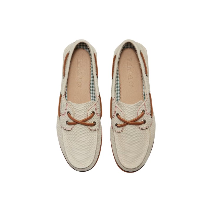 Timberland zapatos Clas Boat para mujer beige claro vista frontal