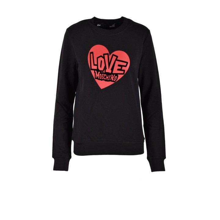 Sudadera Love Moschino de mujer negra vista frontal