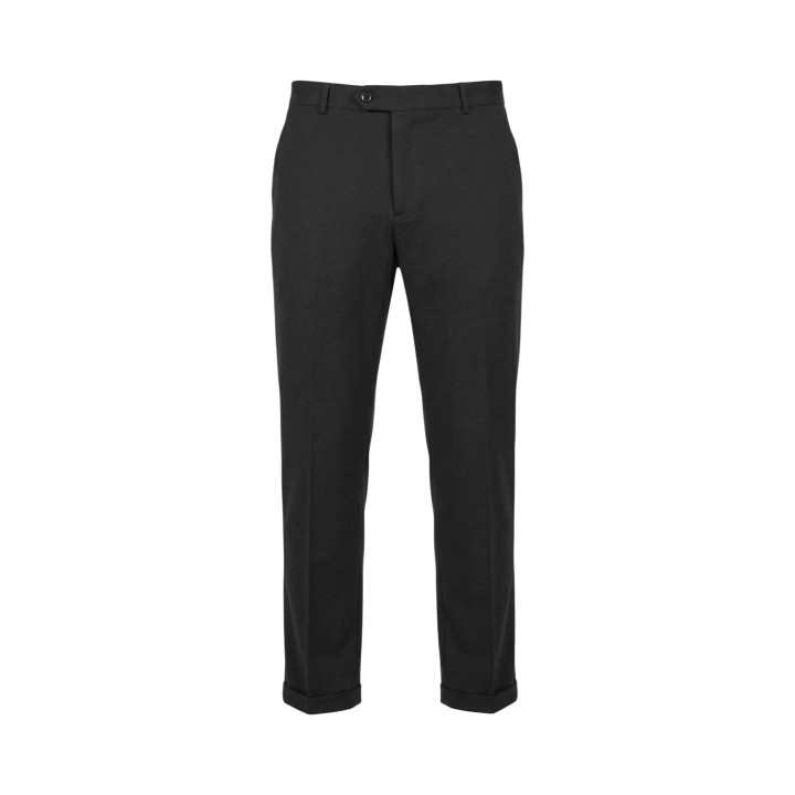 Pantalón de traje de hombre Mulish ABS110 Leopardi negro vista frontal de detalle