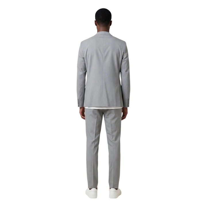 Traje YOS de hombre gris claro en poliéster vista posterior