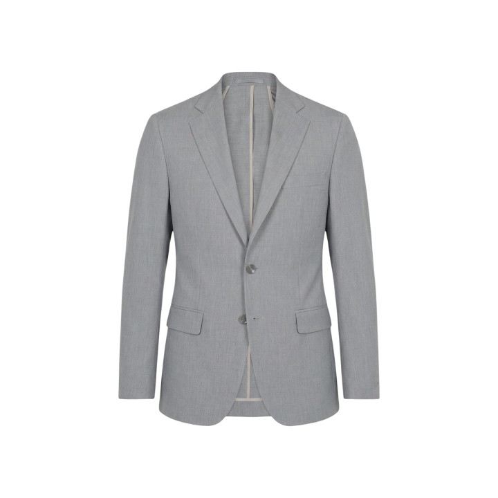 Chaqueta del traje YOS gris claro en poliéster detalle frontal