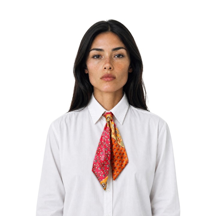I am foulard floral naranja para mujer vista frontal