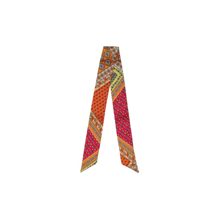 I am foulard floral naranja para mujer detalle posterior