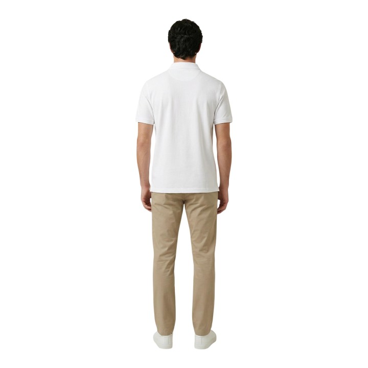 Gant polo de hombre blanco de piqué REG Shield vista posterior