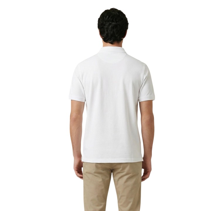 Gant polo de hombre blanco de piqué REG Shield vista posterior de detalle