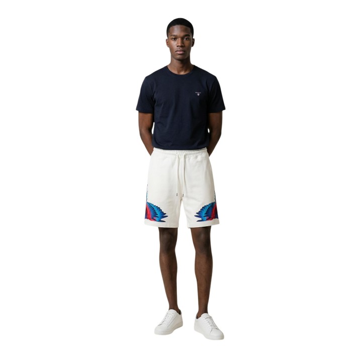 County Of Milan pantalón corto deportivo de hombre color crema vista frontal completa