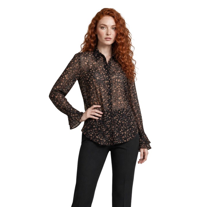 I am camisa de mujer negra 95242 vista frontal