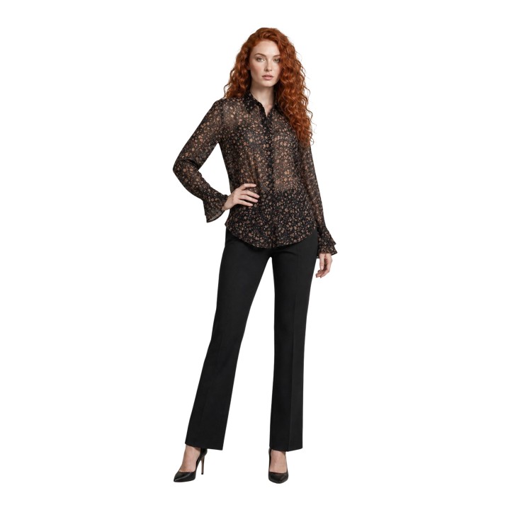 I am camisa de mujer negra 95242 vista frontal completa