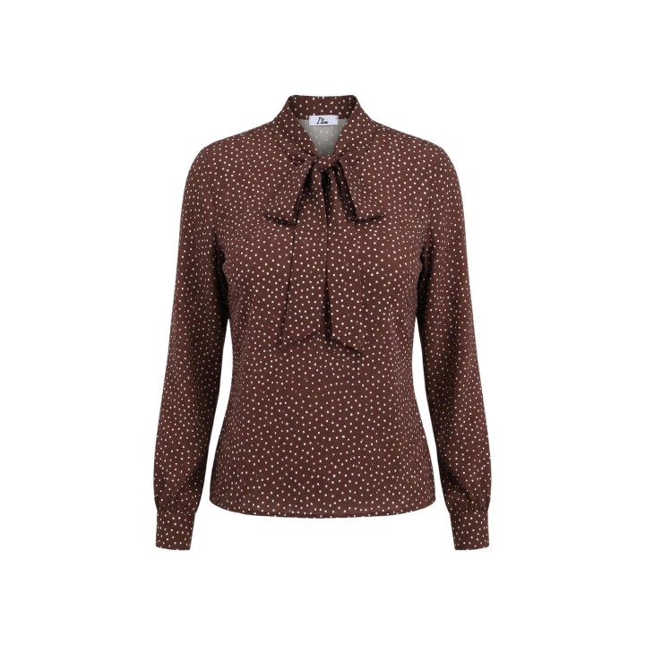 Blusa de mujer I am Pois Fiocco 9060 marrón detalle frontal
