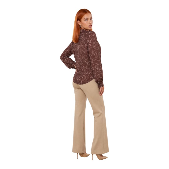 Blusa de mujer I am Pois Fiocco 9060 marrón vista posterior tres cuartos
