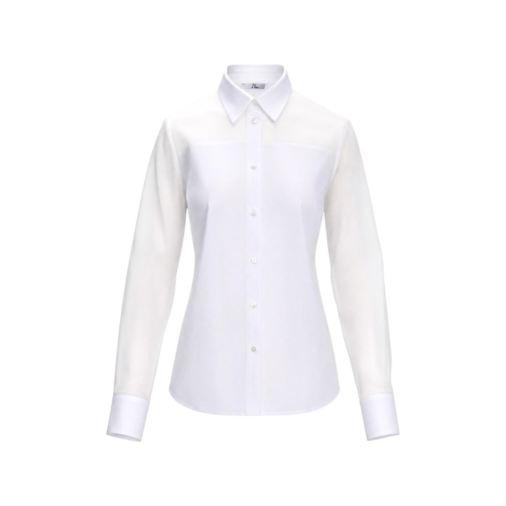 I am camisa de algodón blanca para mujer PE26038 vista frontal