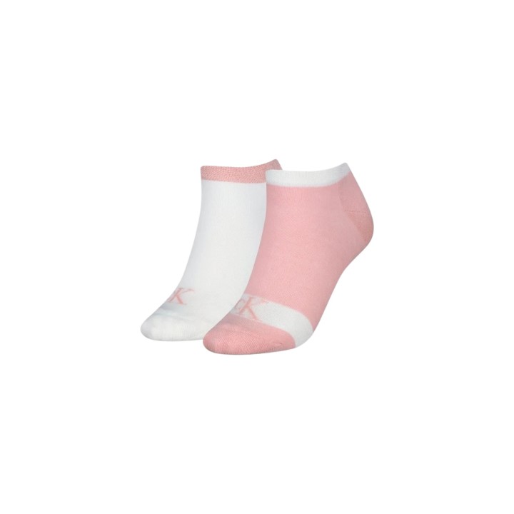 Calvin Klein Jeans calcetines de mujer blancos y rosas vista de tres cuartos