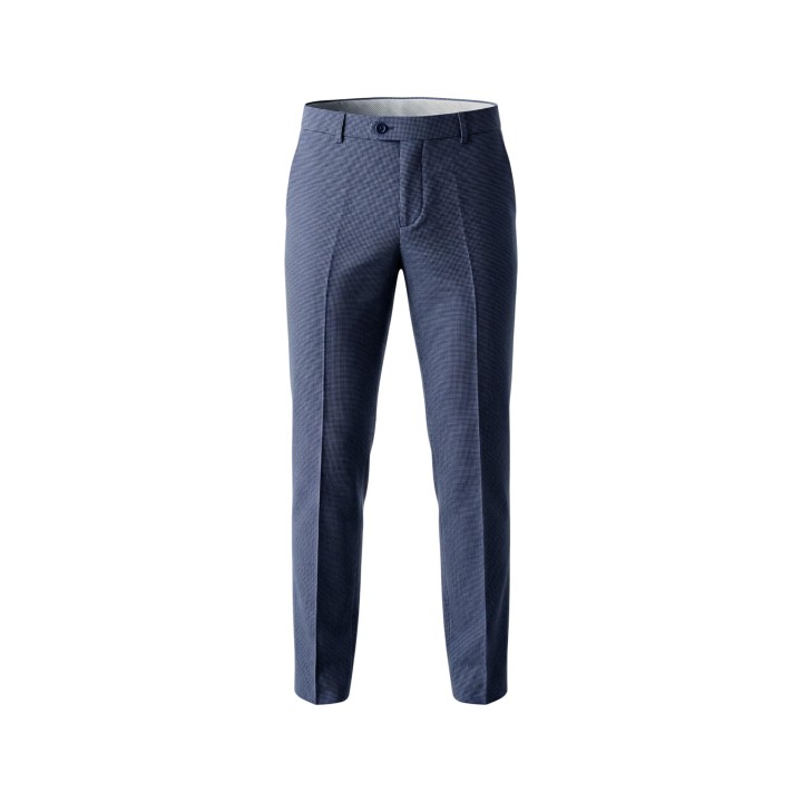 Pantalón de traje de hombre yos azul denim detalle frontal