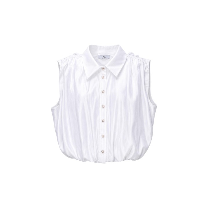 I am camisa de mujer blanca de Tencel modelo 26104 detalle frontal