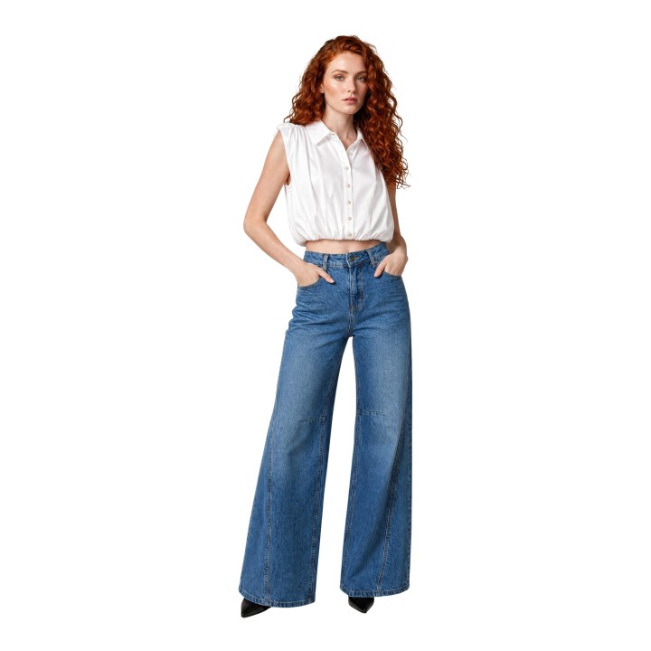 I am camisa de mujer blanca de Tencel modelo 26104 vista frontal