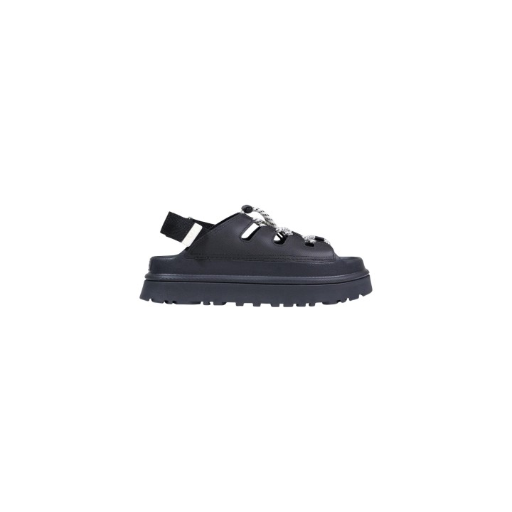 Sandalia negra UGG GoldenGlow Toggle 1179370 para mujer vista lateral