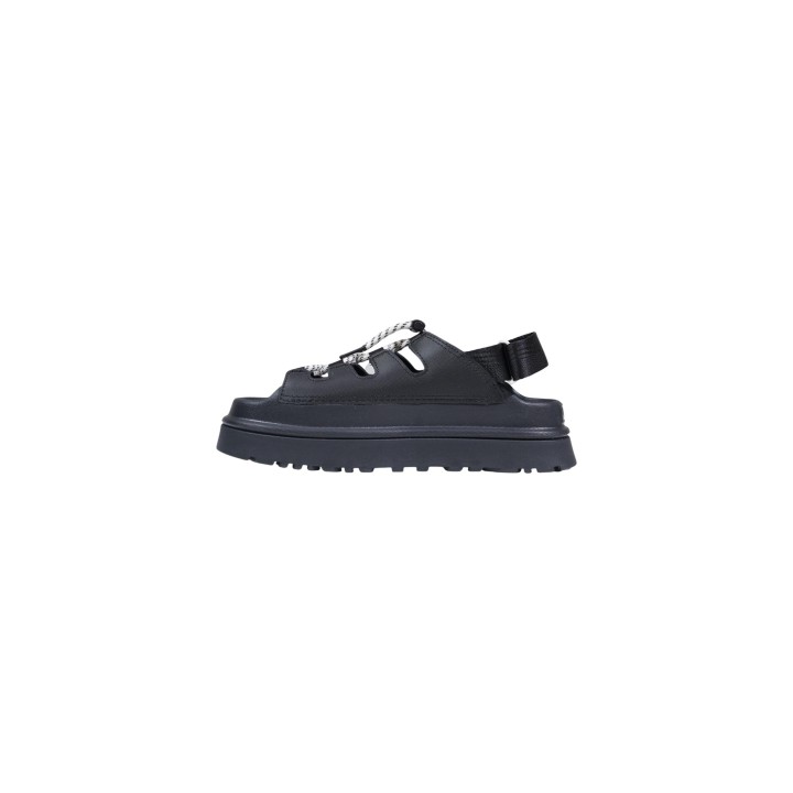 Sandalia negra UGG GoldenGlow Toggle 1179370 para mujer vista lateral
