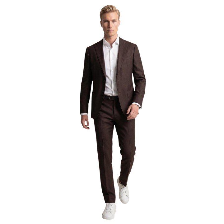 Yos traje de hombre marrón ANVINNY7262LN01 vista frontal