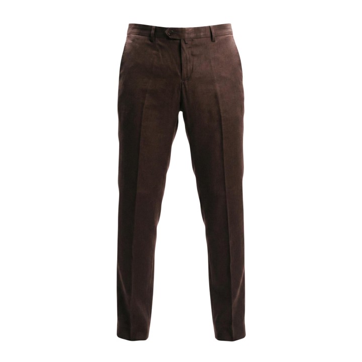 Yos pantalón de traje de hombre marrón vista de detalle frontal