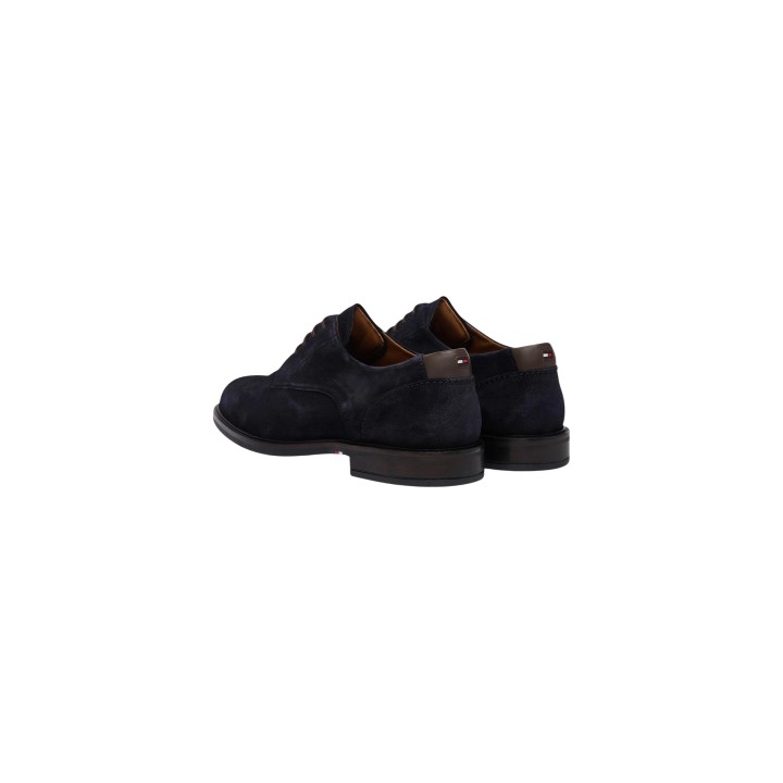 Tommy Hilfiger zapatos de hombre azul marino de ante vista posterior