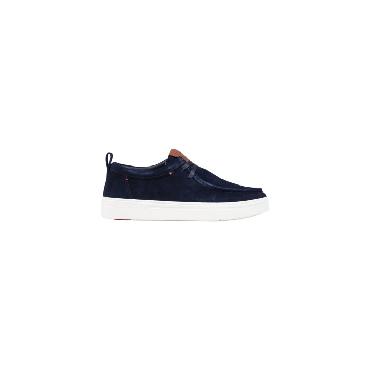 Tommy Hilfiger zapatos de hombre FM0FM06276 azules de ante vista lateral