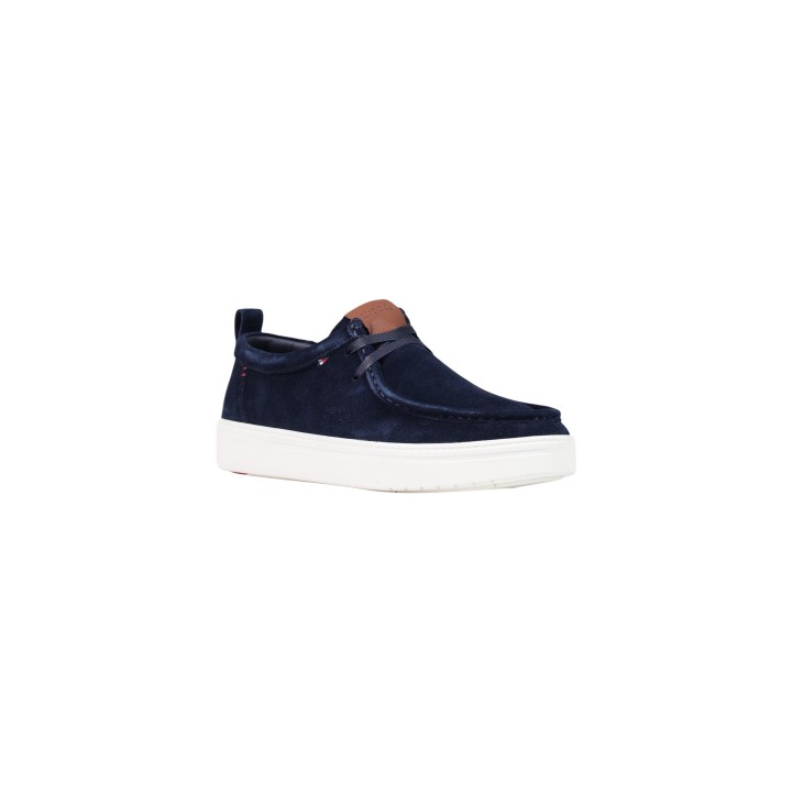 Tommy Hilfiger zapatos de hombre FM0FM06276 azules de ante vista tres cuartos