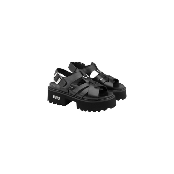 Cult Cher 4535 sandalias de mujer negras vista de tres cuartos