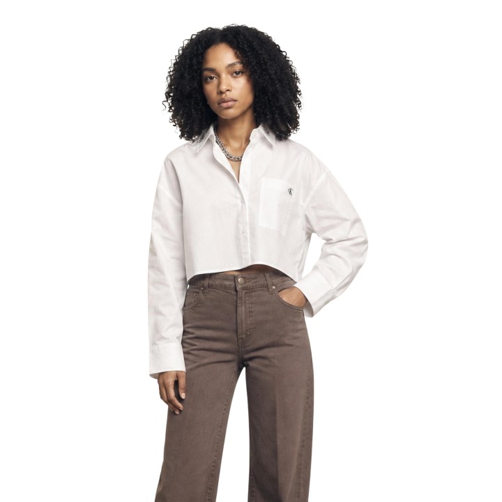 Calvin Klein Jeans camisa blanca de mujer LV047F104G en vista frontal