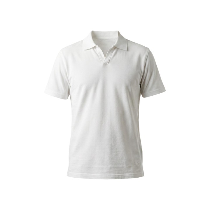 Polo YOS Derby de hombre en piqué blanco detalle del producto