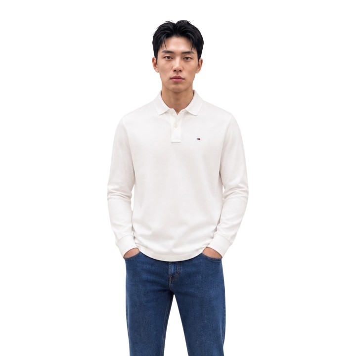 Tommy Hilfiger Jeans polo blanco de hombre DM0DM23630 vista frontal