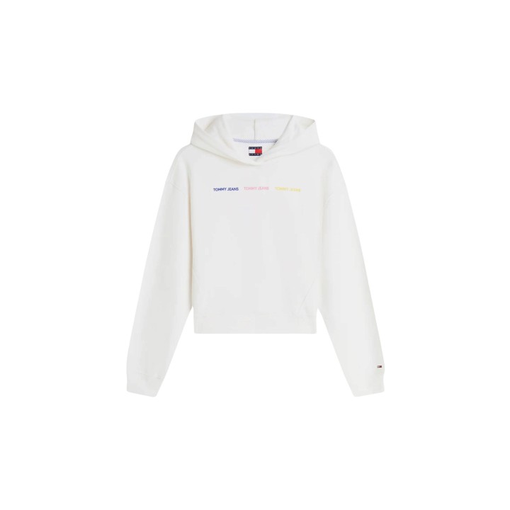 Tommy Hilfiger Jeans sudadera de mujer color crema DW0DW22906