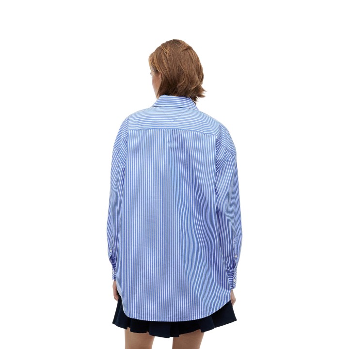 Tommy Hilfiger Jeans camisa de mujer azul de rayas vista posterior