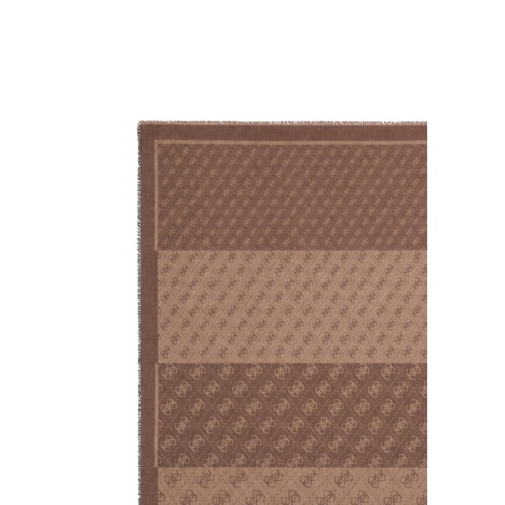 Detalle del diseño jacquard de pashmina Guess marrón Lindsey AW5526 VIS03