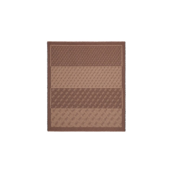 Pashmina Guess marrón jacquard Lindsey AW5526 VIS03 extendida