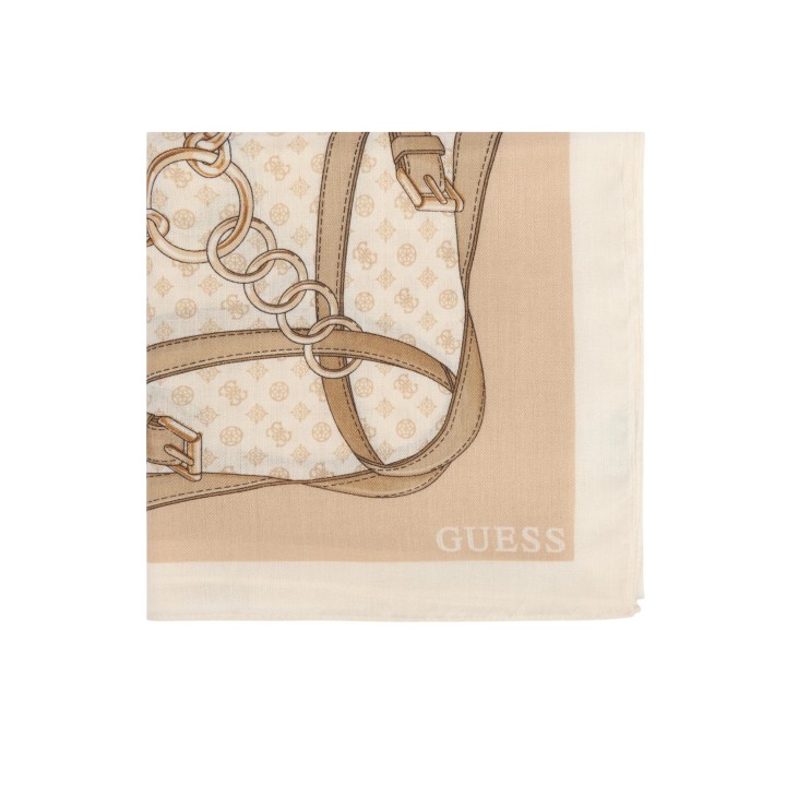 Detalle de pashmina Guess blanca de mujer AW5679 POL03