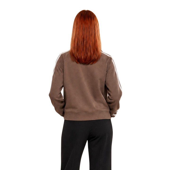 Guess Active sudadera de mujer taupe con cremallera completa vista posterior
