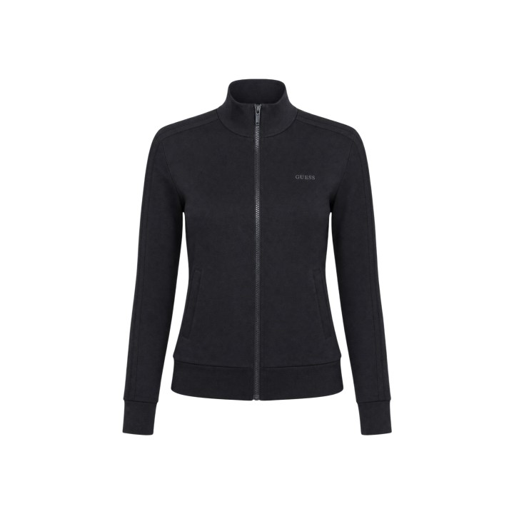 Sudadera negra Guess Active para mujer Lyra High Neck vista frontal