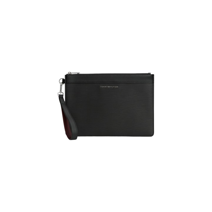 Tommy Hilfiger bolso para hombre negro de material saffiano vista frontal