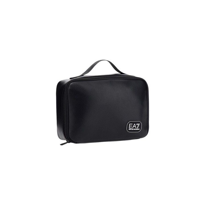 Bolso EA7 para hombre negro vista tres cuartos