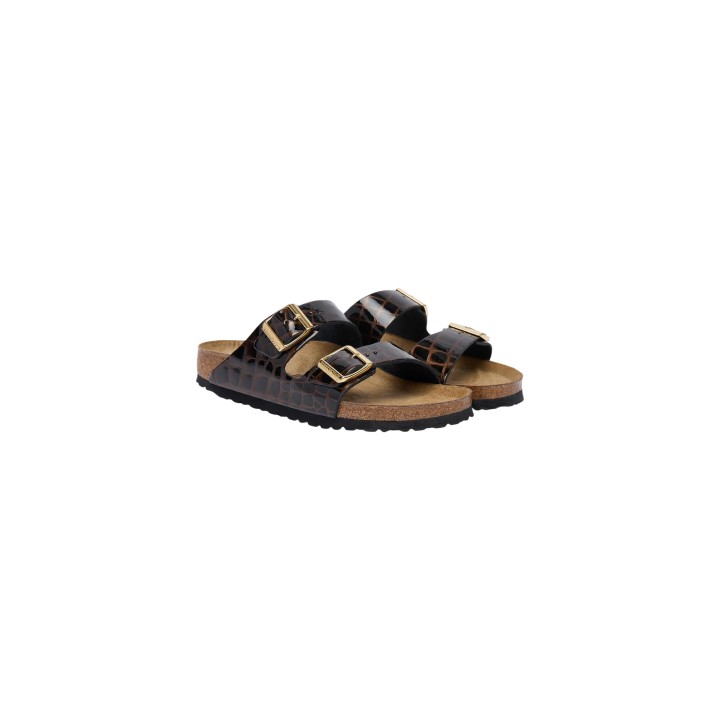 Birkenstock Arizona Emboss Animal 1032864 sandalias de mujer negras vista tres cuartos